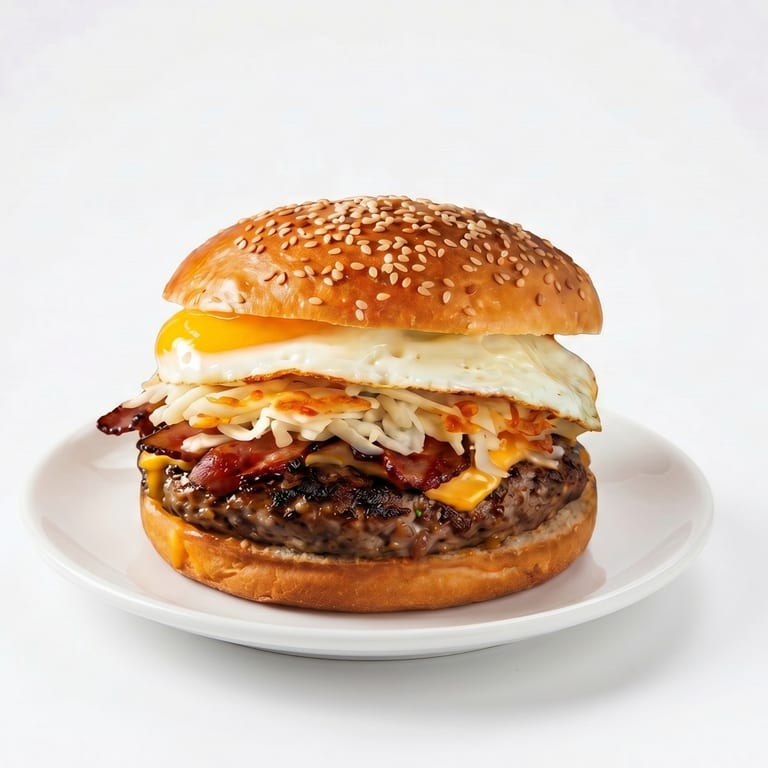 Indulge in Our Breakfast Burger